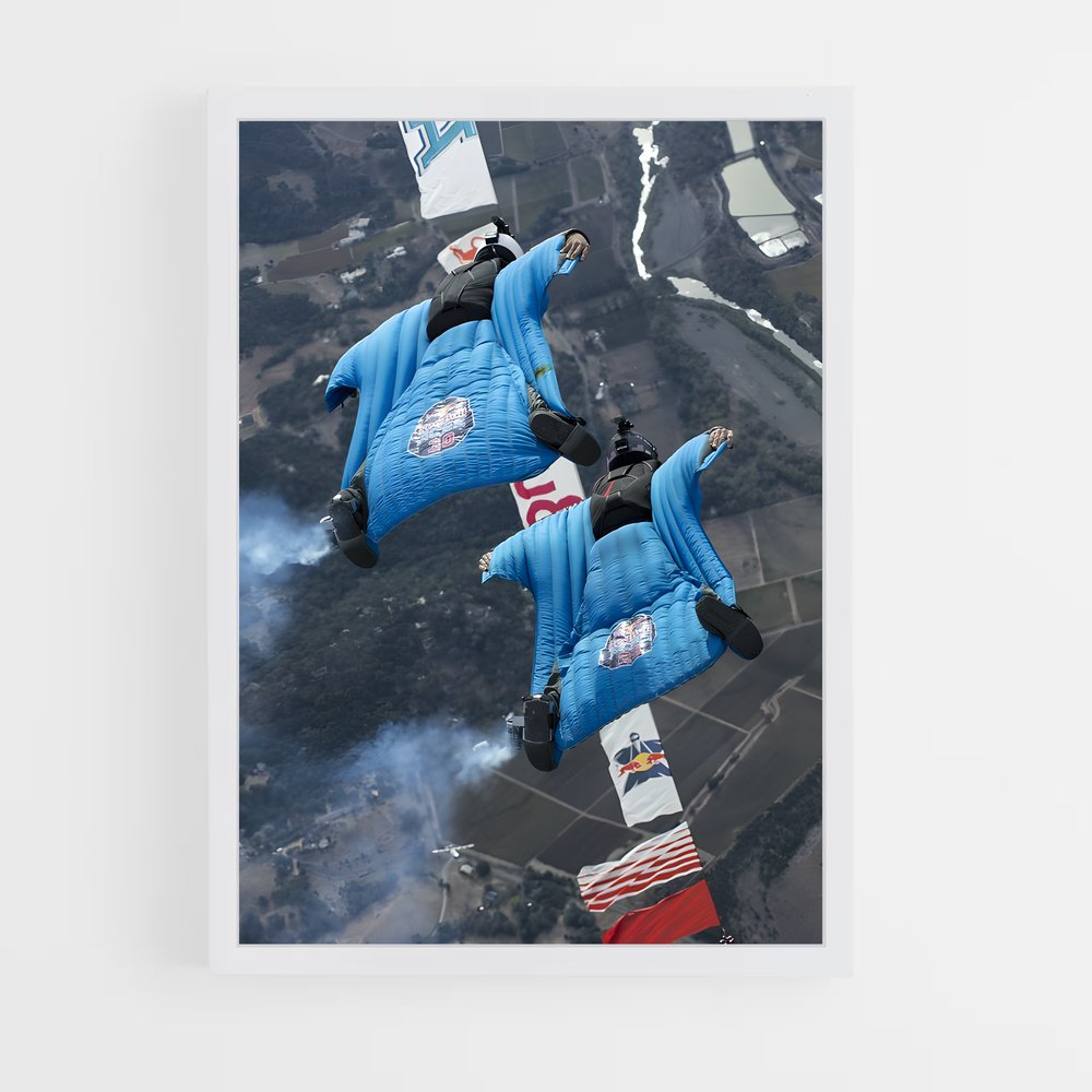 Poster Red bull parachutes – affiche Vol en wingsuit (vue 3)